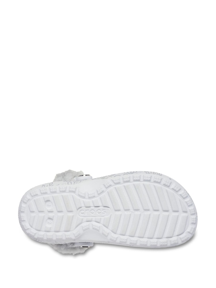 Crocs White Kids Classic Fleece Lined Clog - Image 5 of 5 Crocs White Kids Classic Fleece Lined Clog - Image 5 of 5