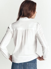 Boden Cream Cotton Broderie Top - Image 2 of 5