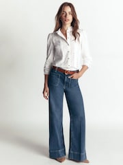Boden Cream Cotton Broderie Top - Image 3 of 5