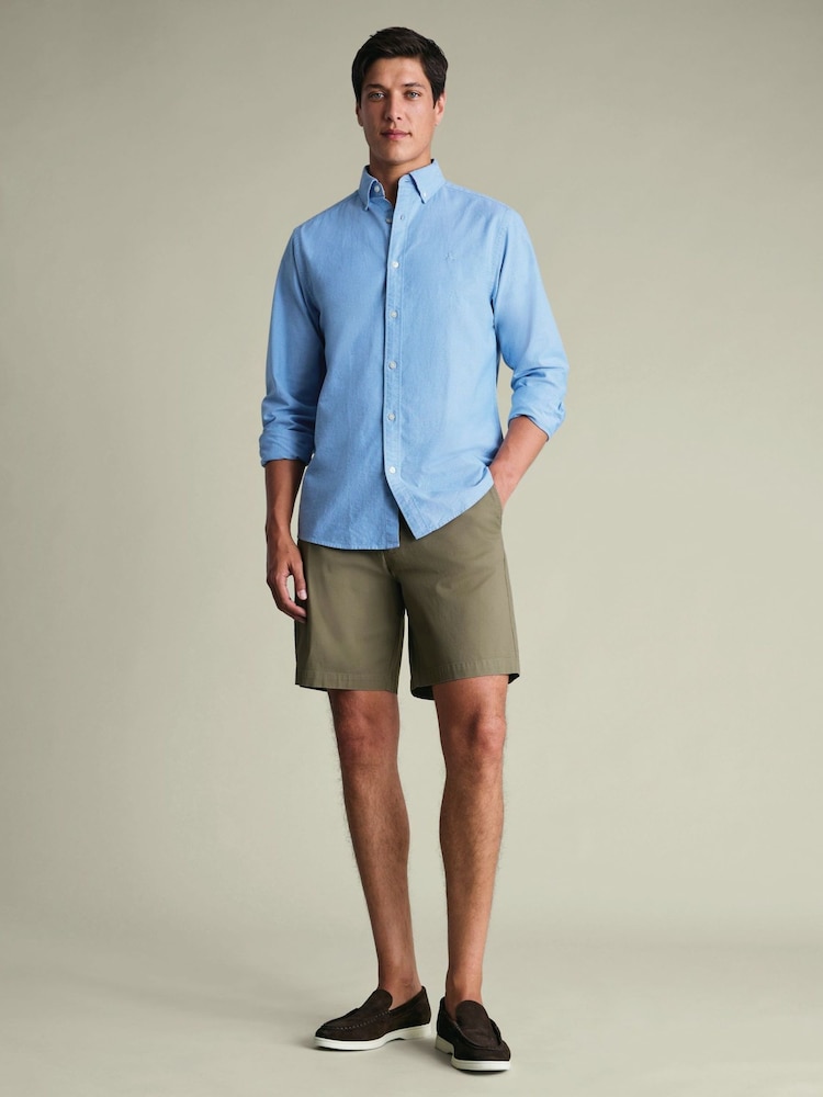 Charles Tyrwhitt Green Cotton Stretch Shorts - Image 1 of 5