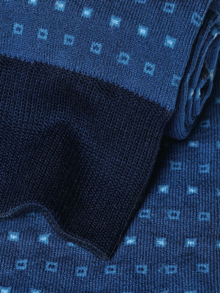 Charles Tyrwhitt Blue Micro Square Socks - Image 2 of 2