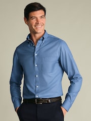 Charles Tyrwhitt Blue Non-Iron Stretch Oxford Button Down Shirt - Image 1 of 7