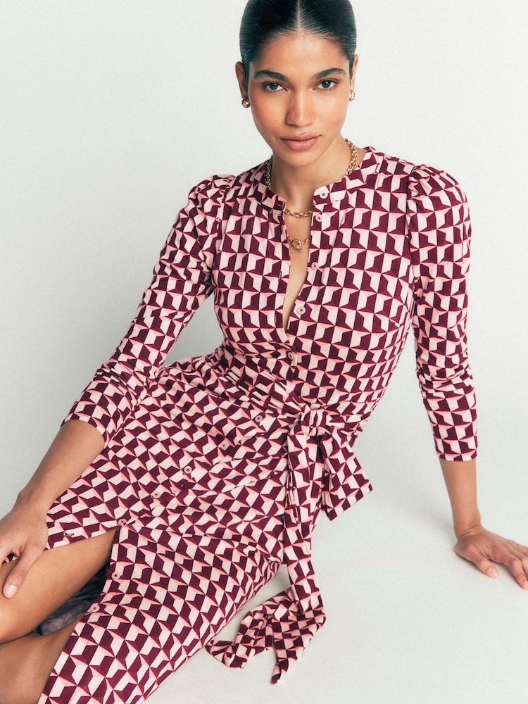 Boden Purple Honor Column Jersey Midi Dress - Image 2 of 6