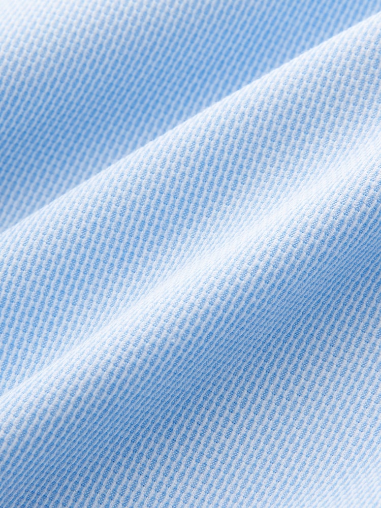 Light Blue Slim Fit Trimmed Easy Care Single Cuff Oxford Shirt - Image 4 of 9
