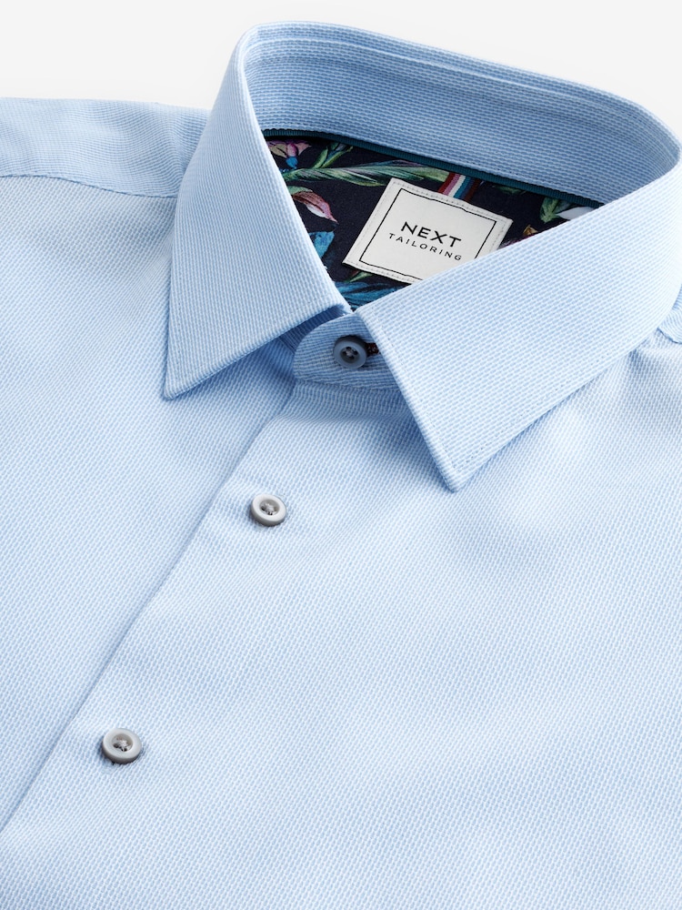 Light Blue Slim Fit Trimmed Easy Care Single Cuff Oxford Shirt - Image 9 of 9 Light Blue Slim Fit Trimmed Easy Care Single Cuff Oxford Shirt - Image 9 of 9