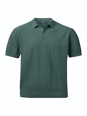 Charles Tyrwhitt Green Cotton stripe knit polo - Image 3 of 5