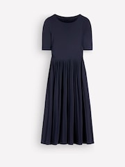 Boden Blue Pleated Jersey Midi Dress - Image 6 of 6