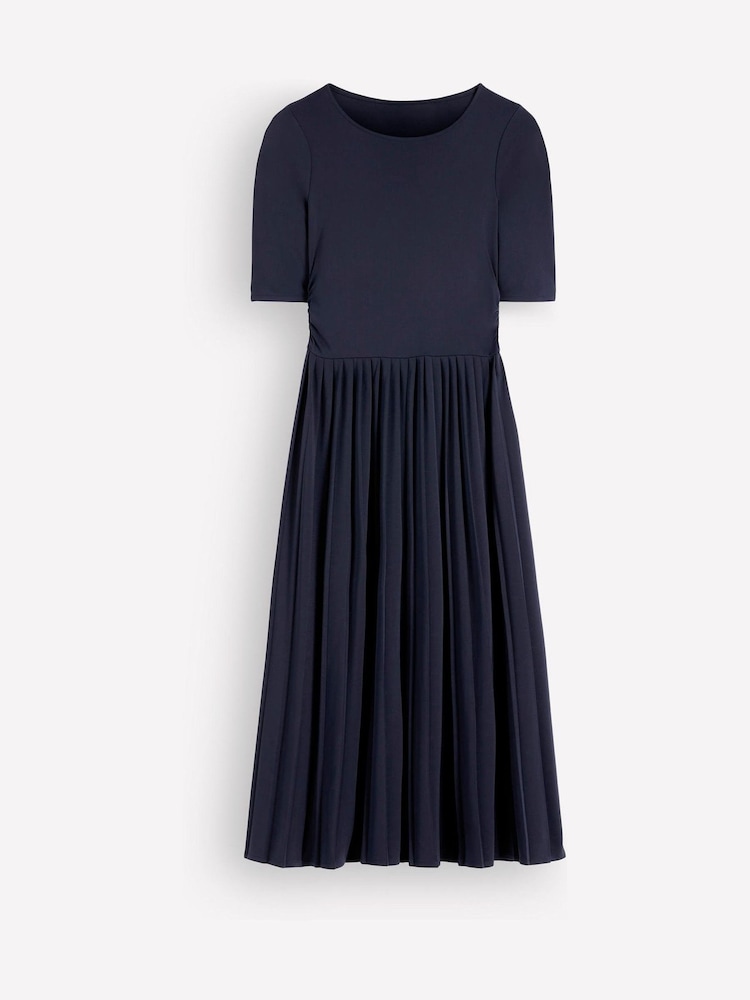 Boden Blue Pleated Jersey Midi Dress - Image 6 of 6 Boden Blue Pleated Jersey Midi Dress - Image 6 of 6