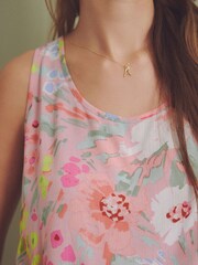 Pink Floral Vest Short Pyjamas Set - Image 4 of 8