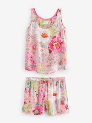 Pink Floral Vest Short Pyjamas Set - Image 5 of 8