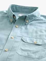 Blue Soft Touch Long Sleeve 100% Cotton Oxford Shirt - Image 6 of 7