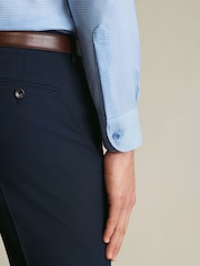 Charles Tyrwhitt Blue Non-Iron Stretch Texture Shirt - Image 4 of 7