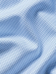 Charles Tyrwhitt Blue Non-Iron Stretch Texture Shirt - Image 6 of 7