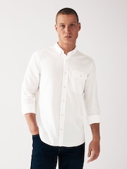 White Soft Touch Long Sleeve 100% Cotton Oxford Shirt - Image 1 of 7