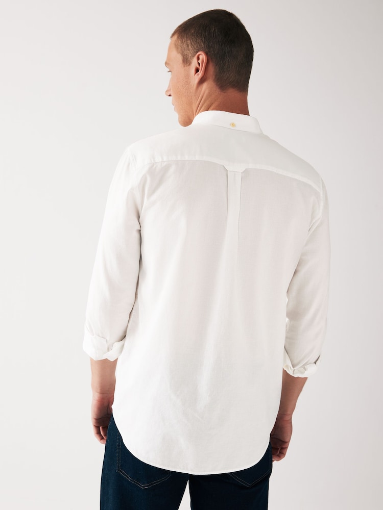 White Soft Touch Long Sleeve 100% Cotton Oxford Shirt - Image 2 of 7