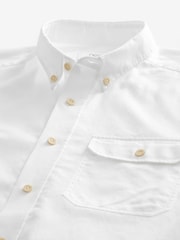 White Soft Touch Long Sleeve 100% Cotton Oxford Shirt - Image 6 of 7