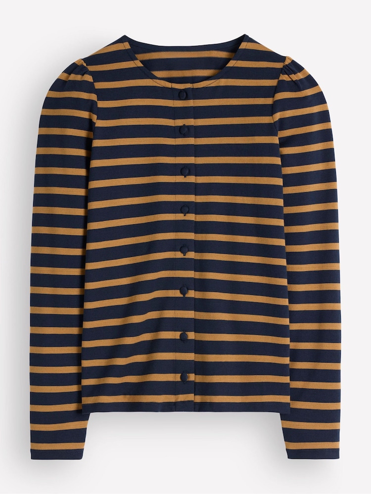 Boden Brown Iris Puff Sleeve Mariner T-Shirt - Image 6 of 6