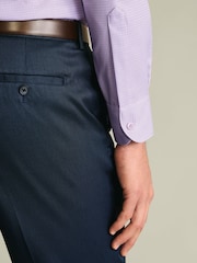 Charles Tyrwhitt Purple Non-Iron Stretch Texture Shirt - Image 4 of 7
