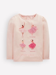 Boden Pink Puff Sleeve Appliqué  T-Shirt - Image 1 of 3