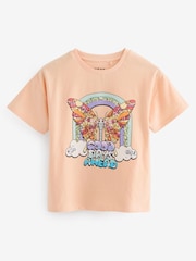 Apricot Orange Sequin Butterfly Graphic T-Shirt (3-16yrs) - Image 1 of 3