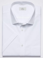 White Slim Fit Short Sleeve Cotton Shirt - Image 1 of 5