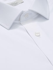 White Slim Fit Short Sleeve Cotton Shirt - Image 2 of 5