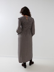 JoJo Maman Bébé Long Sleeve Shirred Maternity Midi Dress - Immagine 2 di 4