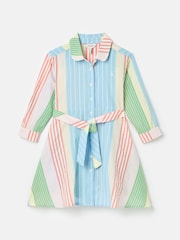 Joules Girls' Summertime Multi Stripe Woven Shirt Dress - Image 1 of 6