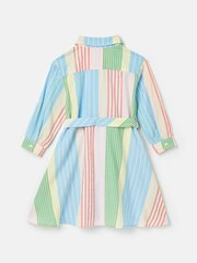 Joules Girls' Summertime Multi Stripe Woven Shirt Dress - Image 2 of 6