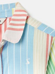 Joules Girls' Summertime Multi Stripe Woven Shirt Dress - Image 4 of 6
