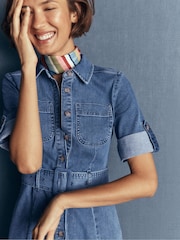 Boden Blue Denim Midi Shirt Dress - Image 2 of 6