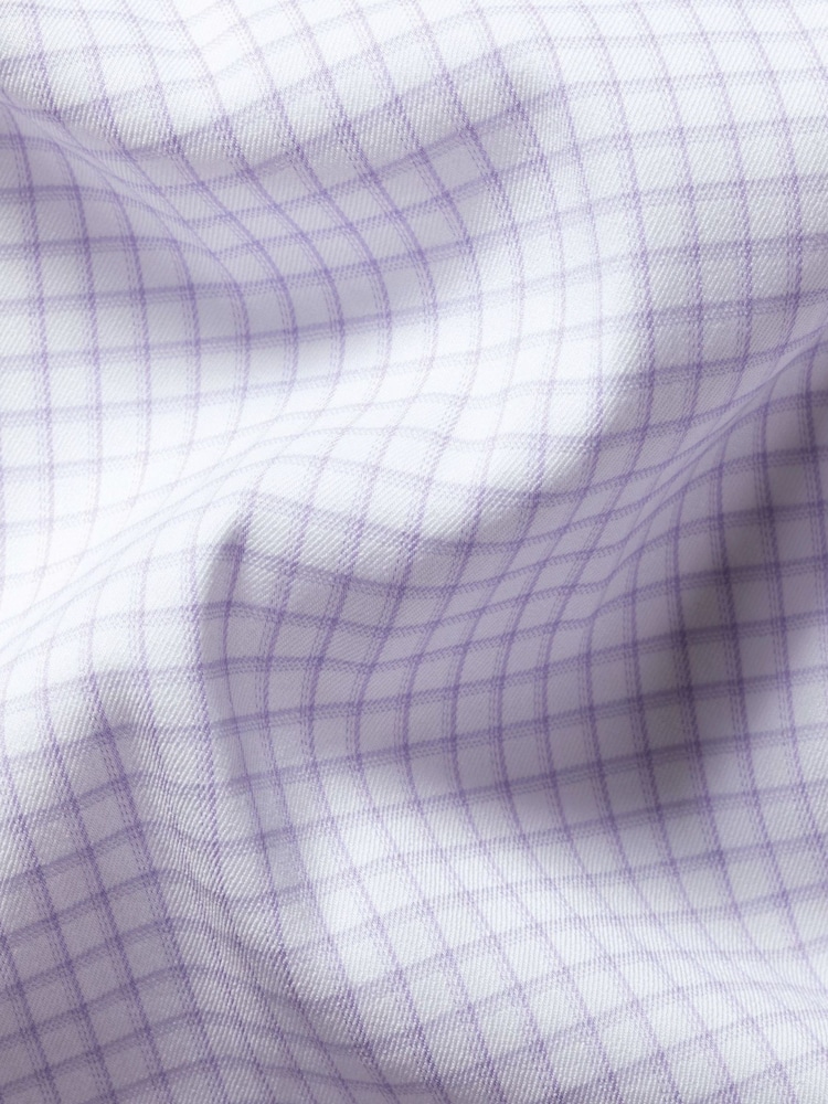 Charles Tyrwhitt Purple Non-Iron Performance Twill Check Shirt - Image 7 of 7
