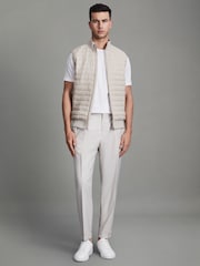 Reiss Stone Pluto Hybrid Quilt and Knit Zip-Through Gilet - Image 3 of 6