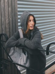 self. Charcoal Grey Knitted Slogan Jumper - Image 3 of 6