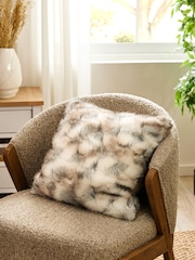 Monochrome Baxter Faux Fur Cushion - Image 1 of 5