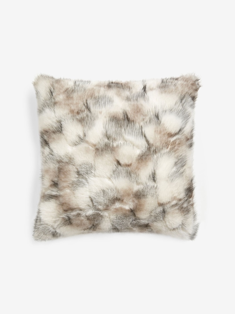 Monochrome Baxter Faux Fur Cushion - Image 4 of 5