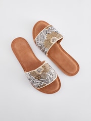 Metallic Forever Comfort® Leather Beaded Mules - Image 3 of 6