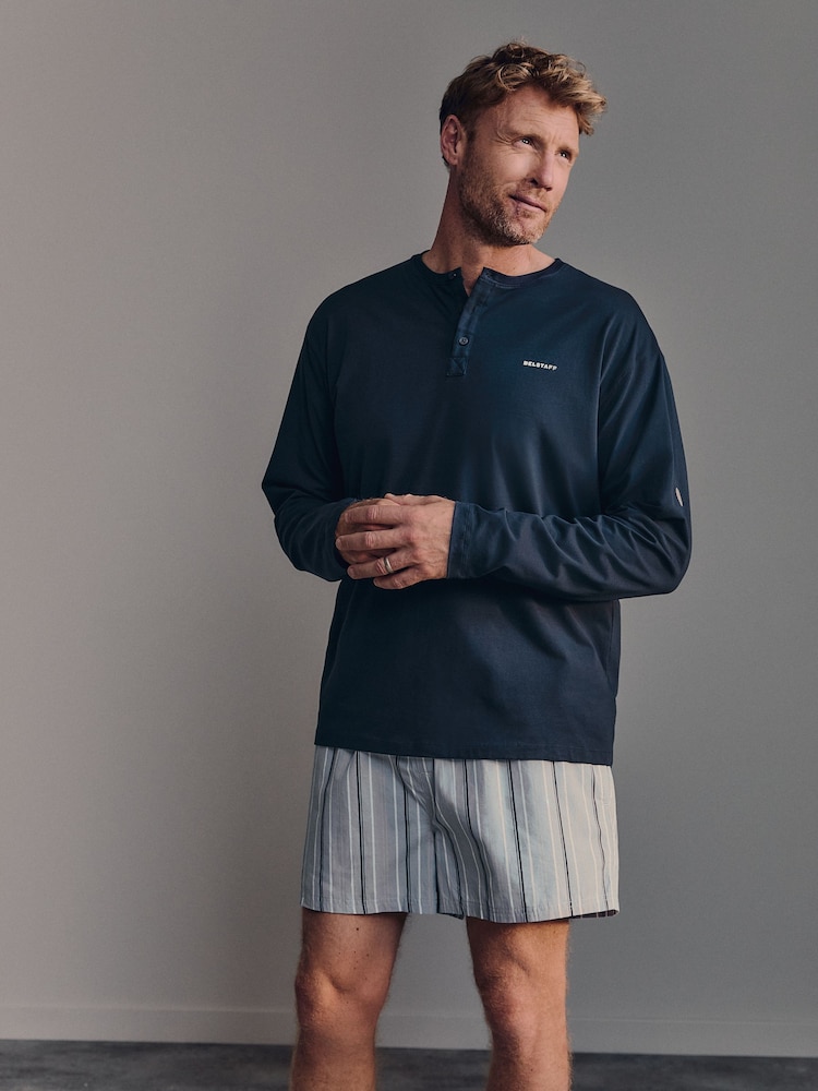 Belstaff Lounge Long Sleeve Henley T-Shirt - صورة 1 من 4
