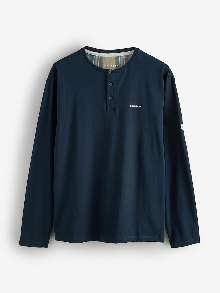 Belstaff Lounge Long Sleeve Henley T-Shirt - صورة 4 من 4