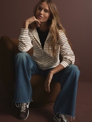 Neutral/Tan Lightweight Summer Zip Through Hoodie - Image 5 of 9