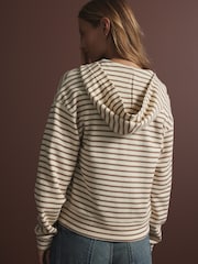Neutral/Tan Lightweight Summer Zip Through Hoodie - Image 6 of 9