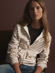 Neutral/Tan Lightweight Summer Zip Through Hoodie - Image 7 of 9