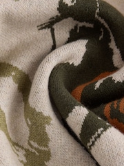 Neutral Crew Neck Horse Graphic Knit Look Jumper - Image 6 of 7