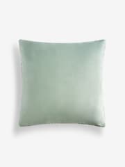 Sage Green 59 x 59cm Basset Embossed Faux Fur Cushion - Image 4 of 5