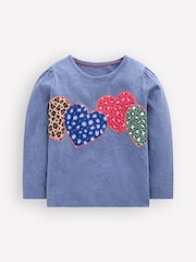 Boden Blue Puff Sleeve Appliqué  T-Shirt - Image 1 of 3