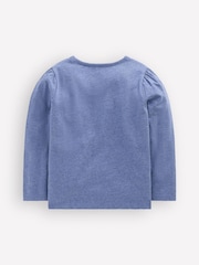 Boden Blue Puff Sleeve Appliqué  T-Shirt - Image 2 of 3