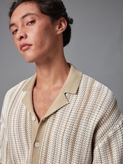 Natural Relaxed Crochet Button Through Shirt - Image 1 of 8
