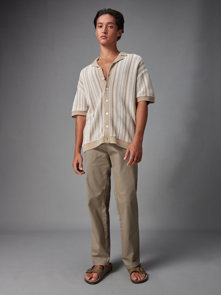 Natural Relaxed Crochet Button Through Shirt - Image 2 of 8