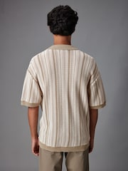 Natural Relaxed Crochet Button Through Shirt - Image 3 of 8