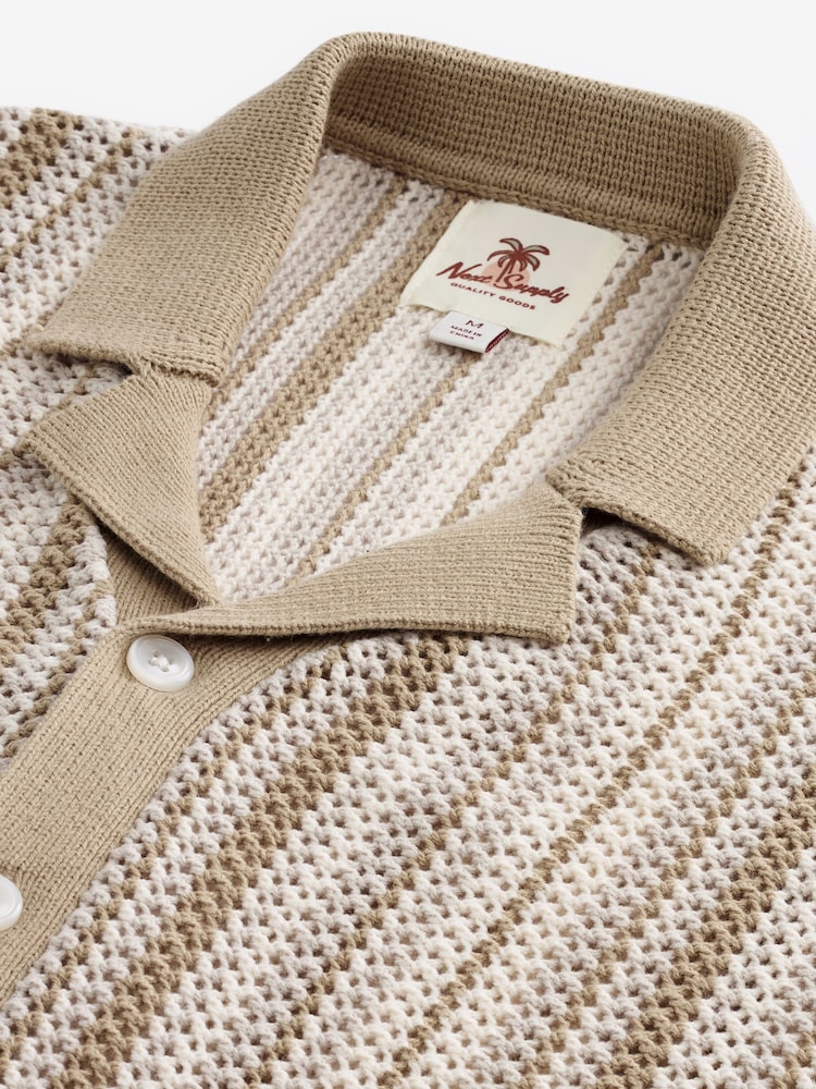 Natural Relaxed Crochet Button Through Shirt - Image 8 of 8